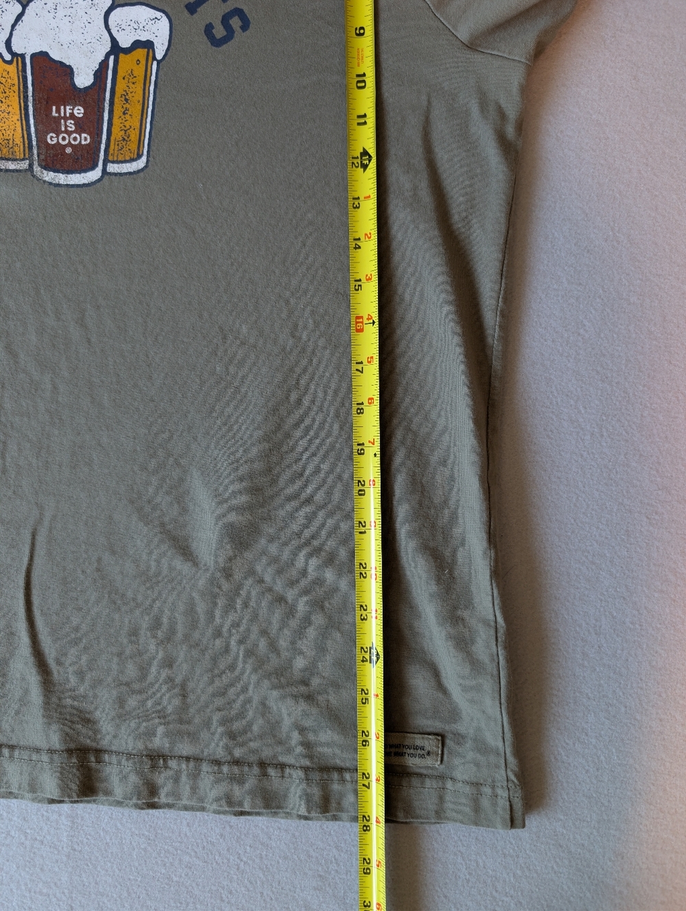 Life is Good Men's Crusher T-Shirt I Like Crafts Beer Humor Graphic Green Sz L image 9